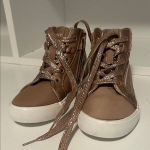 DKNY Rose Gold High-Top Sneakers
